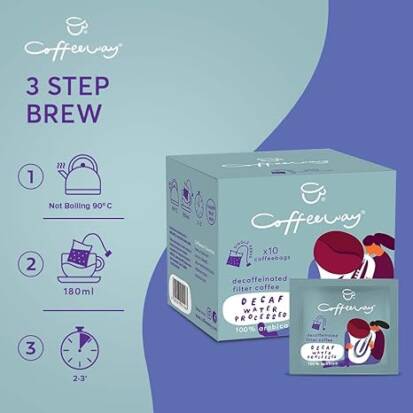 Cafeïnevrije (met water verwerkte) koffie Zakjes x10 75g