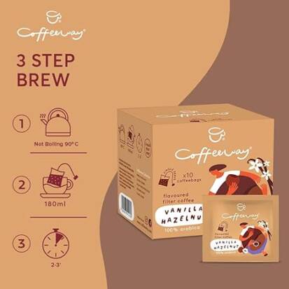 Kaffeebeutel mit Vanille-Haselnuss-Geschmack x10 75g