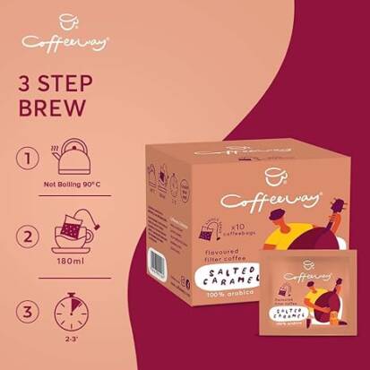 Salted Caramel Flavoured Coffee Bags x10 75g