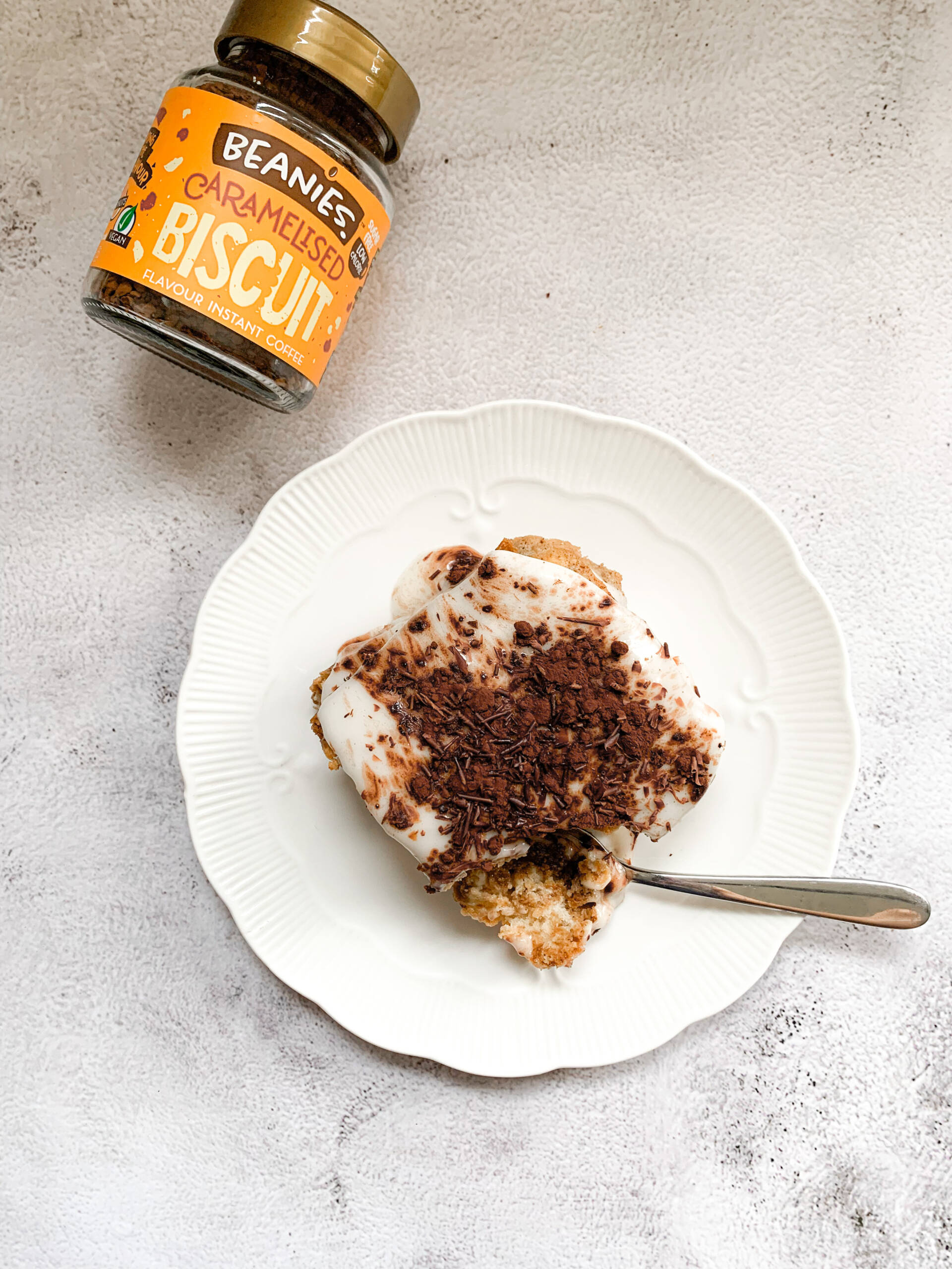 Karamellisierter Biskuit-Kaffee Tiramisu als Einzelportion