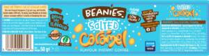 Een instant koffielabel voor koffie met de smaak Salted Caramel.